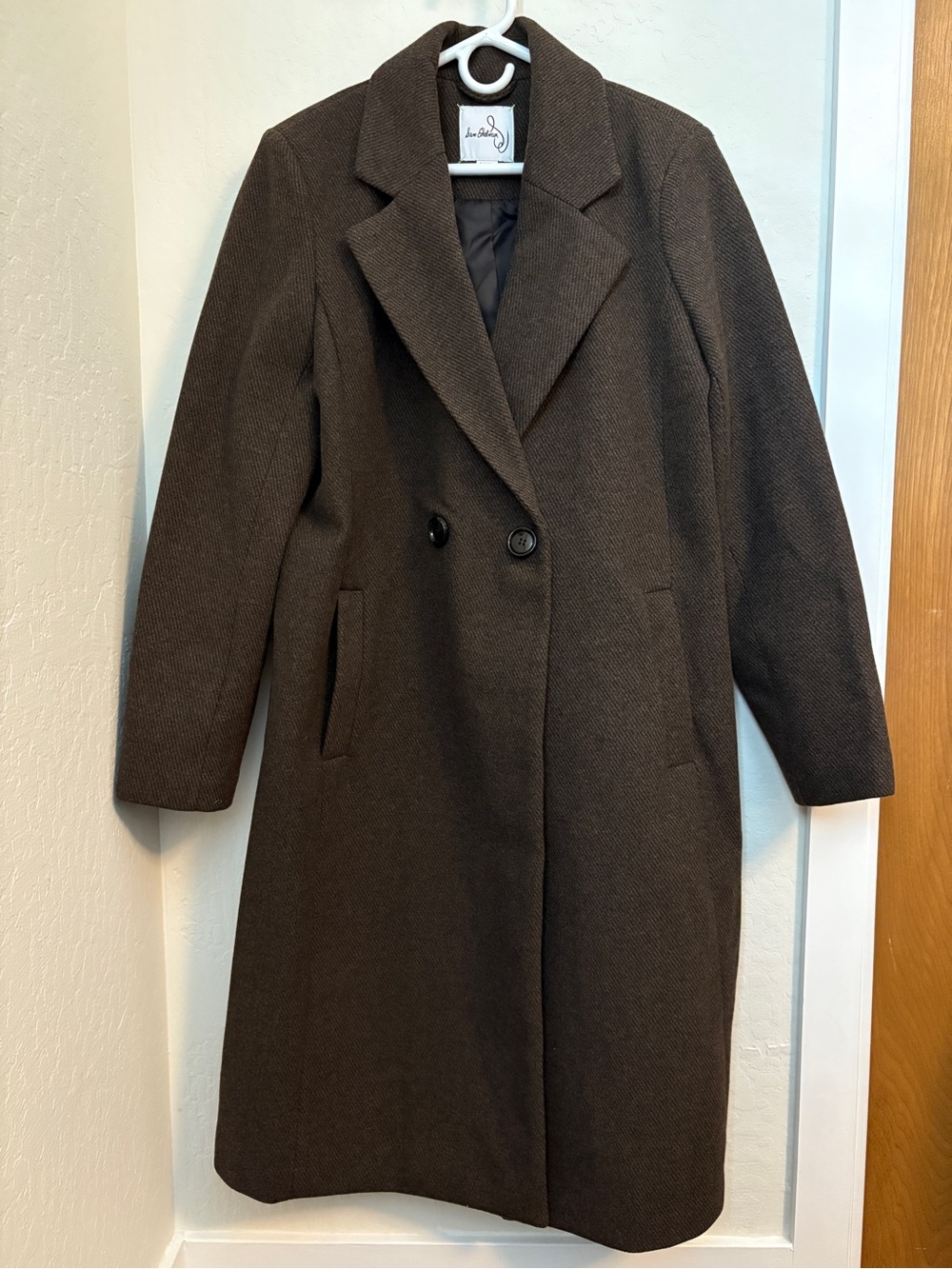Sam Edelman Chocolate Brown Double-Breasted Trench Coat